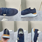Cremefarbener Strick-Runner mit Kontrastsohle – Herren
