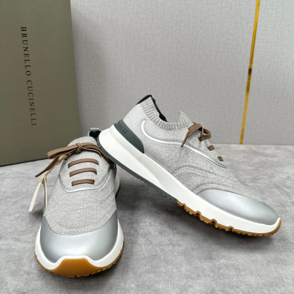 Cream Knit Lug-Sole Runner - Men's