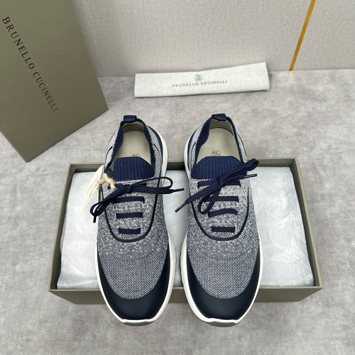 Cream Knit Lug-Sole Runner - Men's