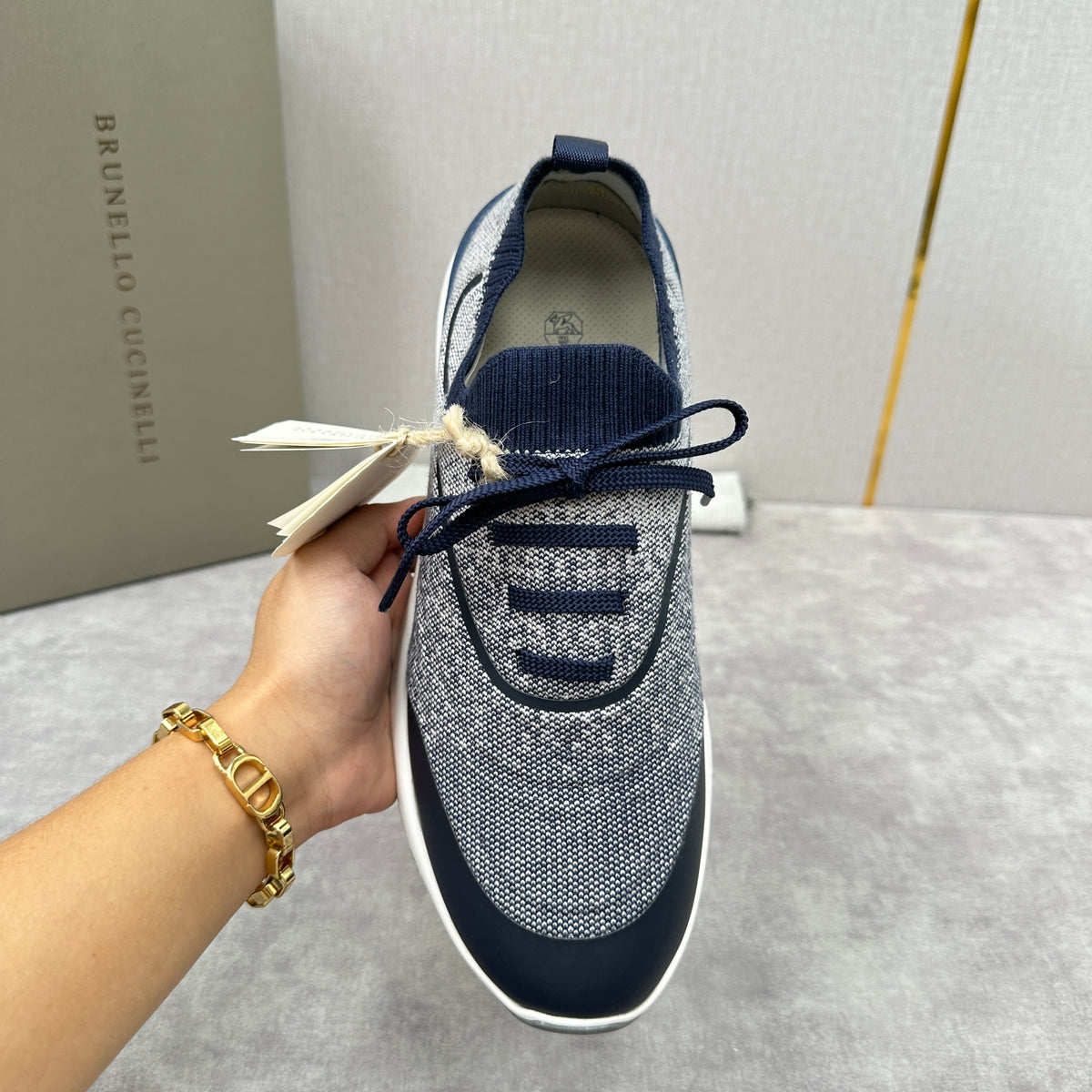 Cream Knit Lug-Sole Runner - Men's