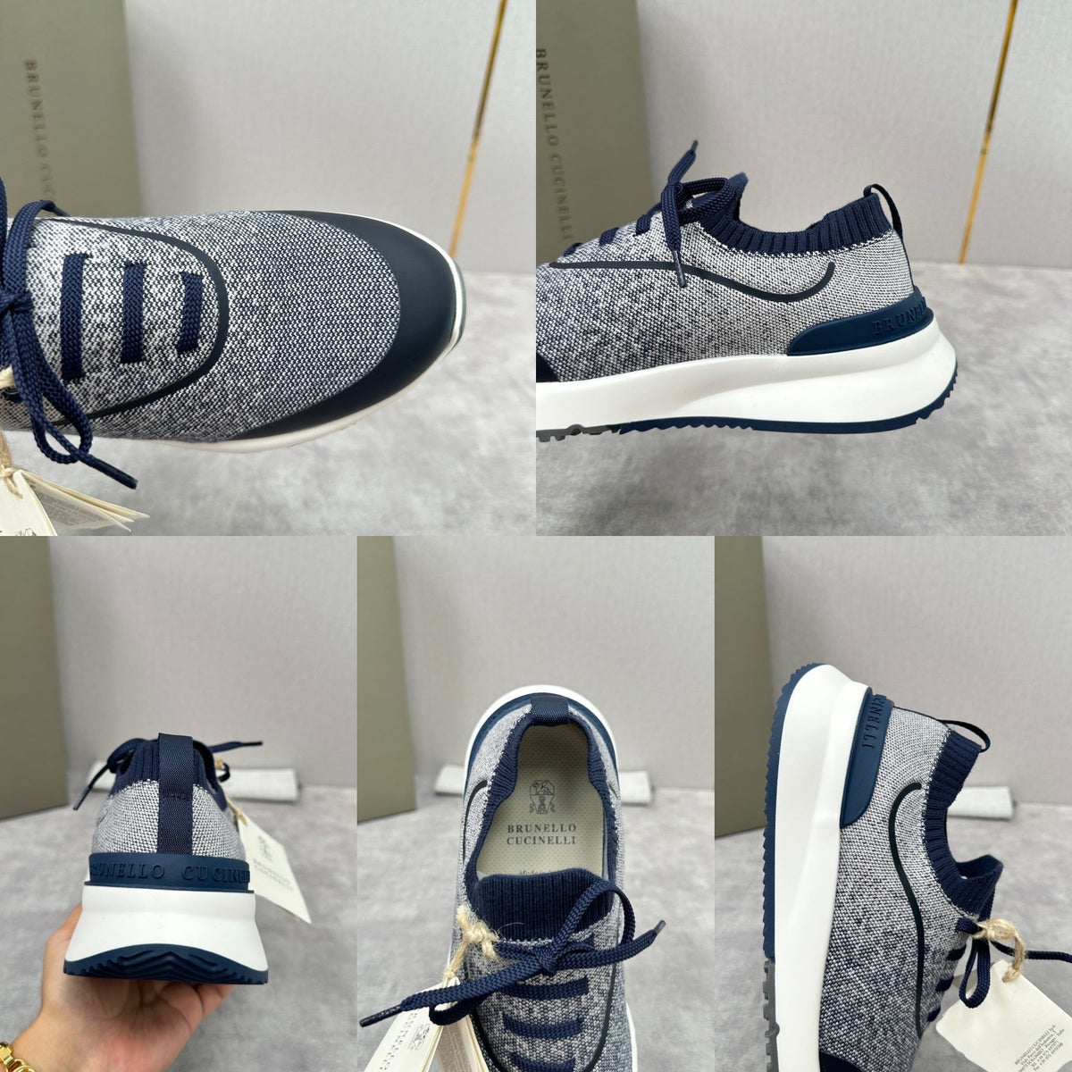 Cream Knit Lug-Sole Runner - Men's
