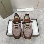 Cream Knit Lug-Sole Runner - Men's