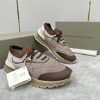 Cream Knit Lug-Sole Runner - Men's