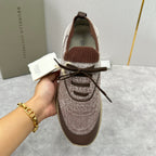 Cream Knit Lug-Sole Runner - Men's