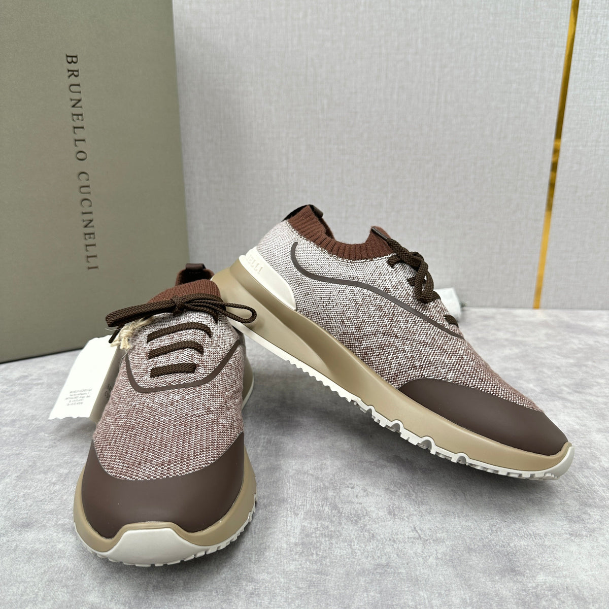 Cream Knit Lug-Sole Runner - Men's
