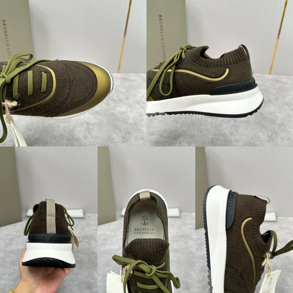 Cream Knit Lug-Sole Runner - Men's