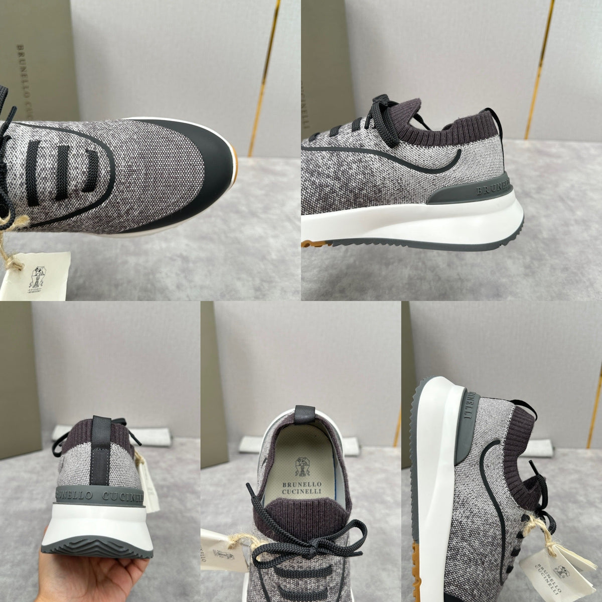 Grey Wool Lug-Sole Runner - Men's
