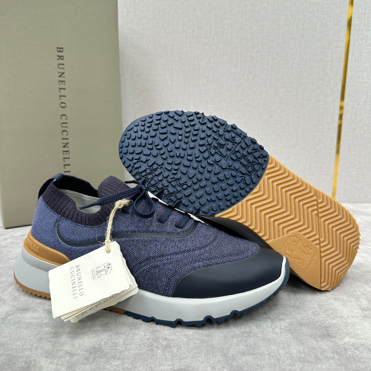 Grey Wool Lug-Sole Runner - Men's