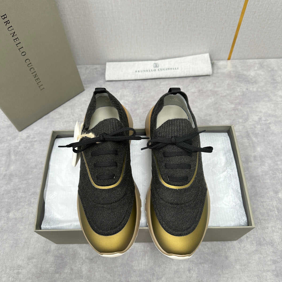 Grey Wool Lug-Sole Runner - Men's