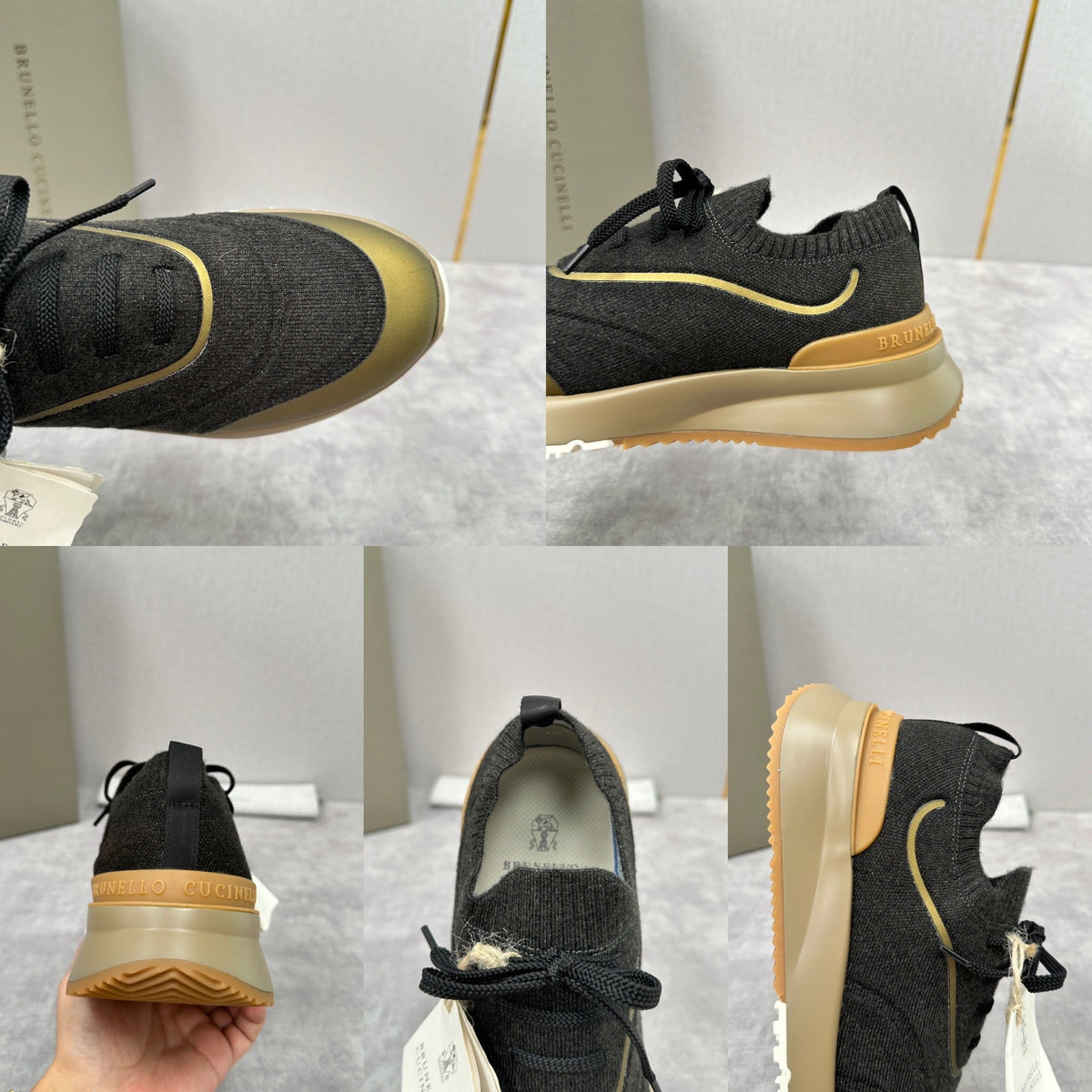 Grey Wool Lug-Sole Runner - Men's