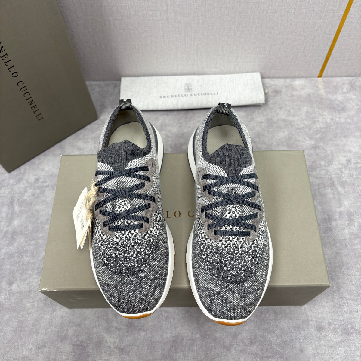 Grey Wool Lug-Sole Runner - Men's