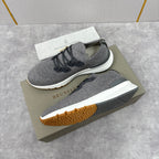 Graue Strick-Sneaker mit Profilsohle – Herren