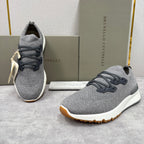 Graue Strick-Sneaker mit Profilsohle – Herren
