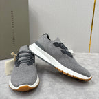 Graue Strick-Sneaker mit Profilsohle – Herren