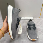 Graue Strick-Sneaker mit Profilsohle – Herren