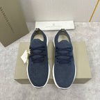 Graue Strick-Sneaker mit Profilsohle – Herren