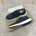 Graue Strick-Sneaker mit Profilsohle – Herren
