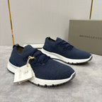 Graue Strick-Sneaker mit Profilsohle – Herren