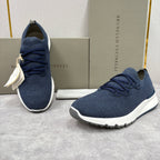 Graue Strick-Sneaker mit Profilsohle – Herren