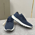 Graue Strick-Sneaker mit Profilsohle – Herren