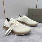 Graue Strick-Sneaker mit Profilsohle – Herren