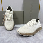 Graue Strick-Sneaker mit Profilsohle – Herren