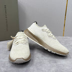Graue Strick-Sneaker mit Profilsohle – Herren