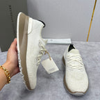 Graue Strick-Sneaker mit Profilsohle – Herren
