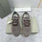 Graue Strick-Sneaker mit Profilsohle – Herren