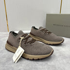 Graue Strick-Sneaker mit Profilsohle – Herren