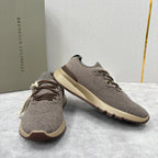 Graue Strick-Sneaker mit Profilsohle – Herren