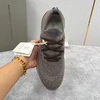 Graue Strick-Sneaker mit Profilsohle – Herren