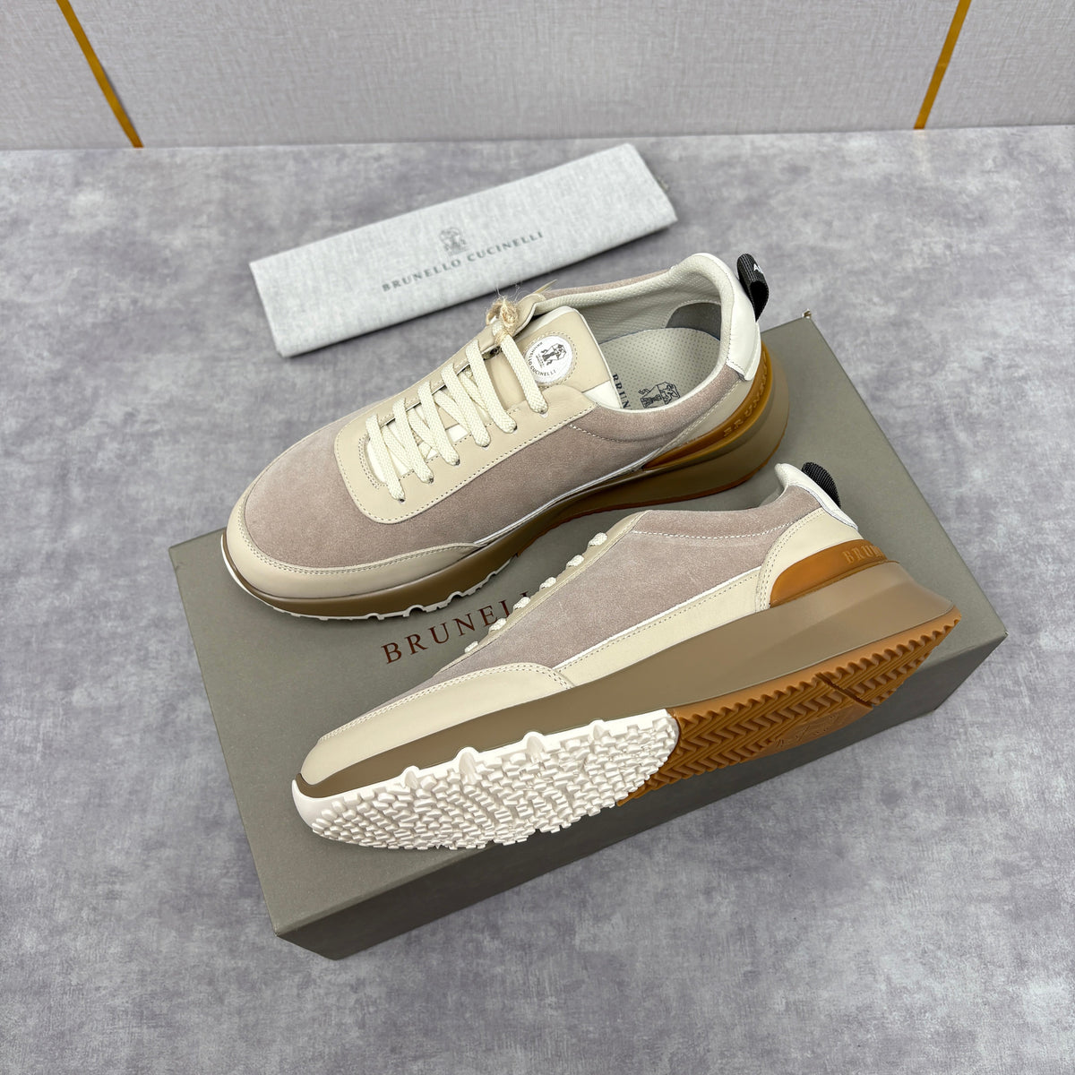 Navy-Wildleder-Runner mit Einsätzen – Herren