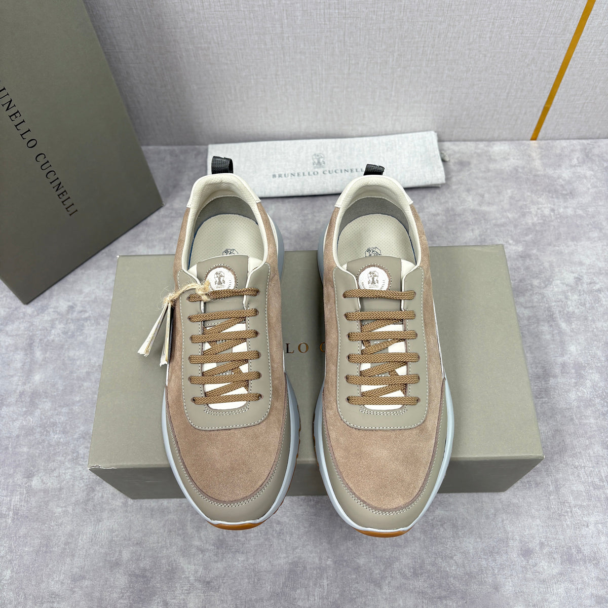 Navy-Wildleder-Runner mit Einsätzen – Herren