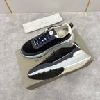 Navy-Wildleder-Runner mit Einsätzen – Herren