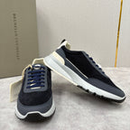 Navy-Wildleder-Runner mit Einsätzen – Herren