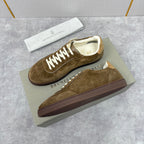 Brauner Wildleder-Low-Top mit Kontrastsohle – Herren