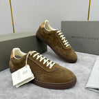 Brauner Wildleder-Low-Top mit Kontrastsohle – Herren