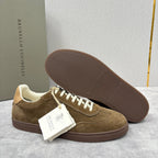 Brauner Wildleder-Low-Top mit Kontrastsohle – Herren