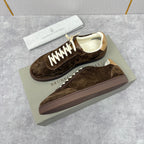 Brauner Wildleder-Low-Top mit Kontrastsohle – Herren