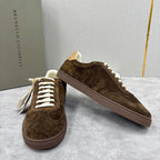 Brauner Wildleder-Low-Top mit Kontrastsohle – Herren