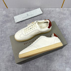 Cremefarbener Leder-Sneaker mit Gummisohle - Herren