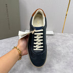 Cremefarbener Leder-Sneaker mit Gummisohle - Herren
