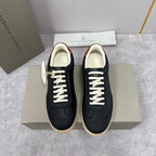 Navy Suede Low-Top with Tan Heel - Men's