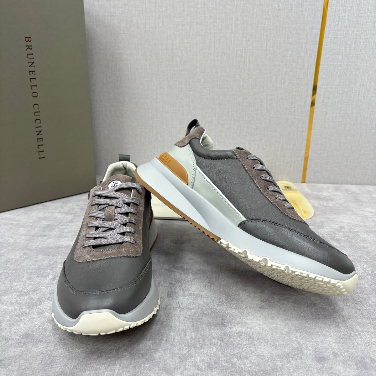 Grey Nylon Lug-Sole Runner - Men's