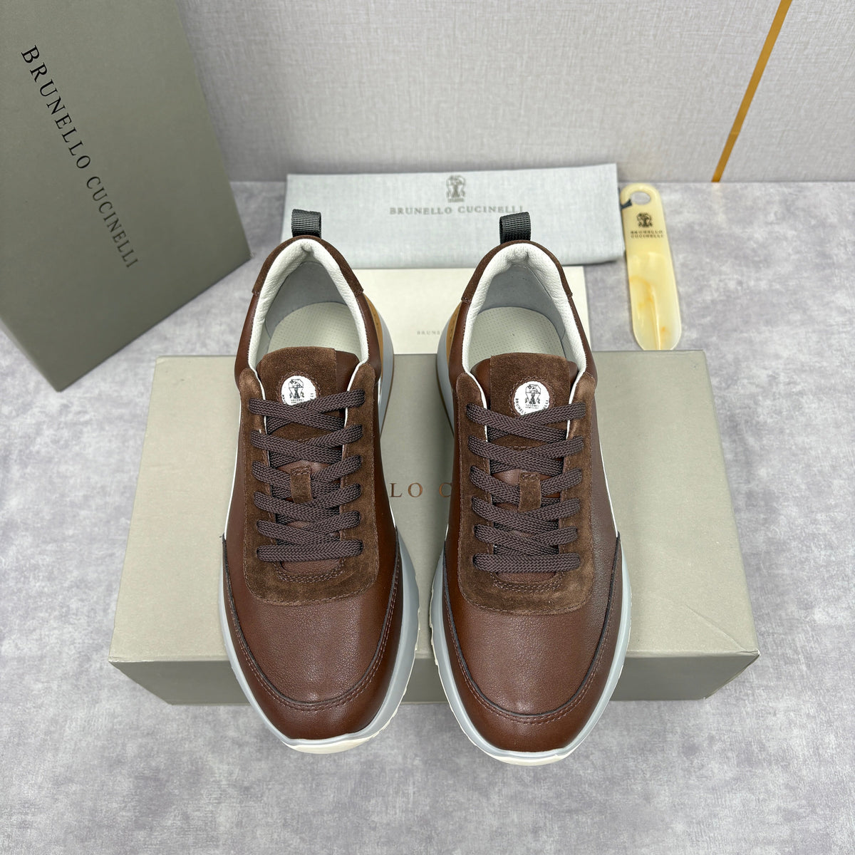 Grey Nylon Lug-Sole Runner - Men's