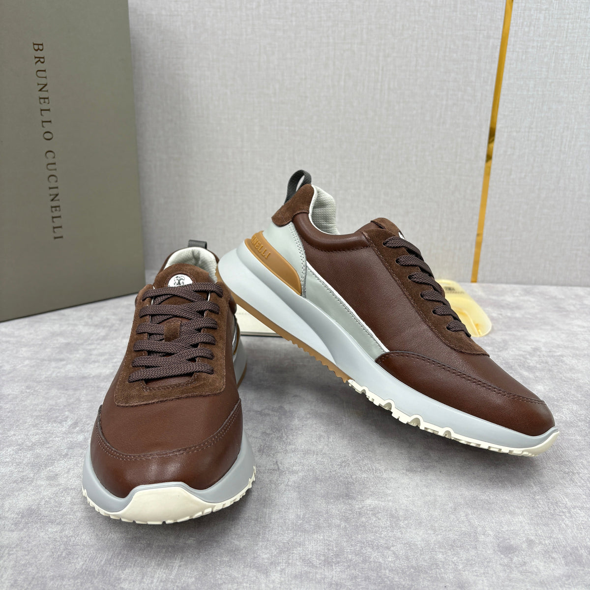 Grey Nylon Lug-Sole Runner - Men's