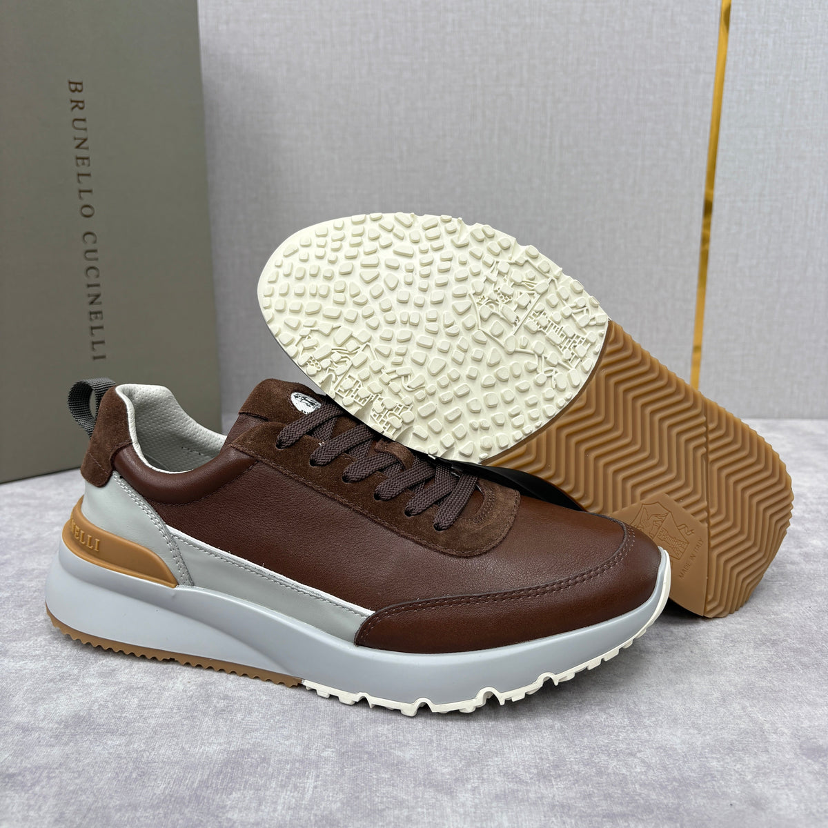 Grey Nylon Lug-Sole Runner - Men's