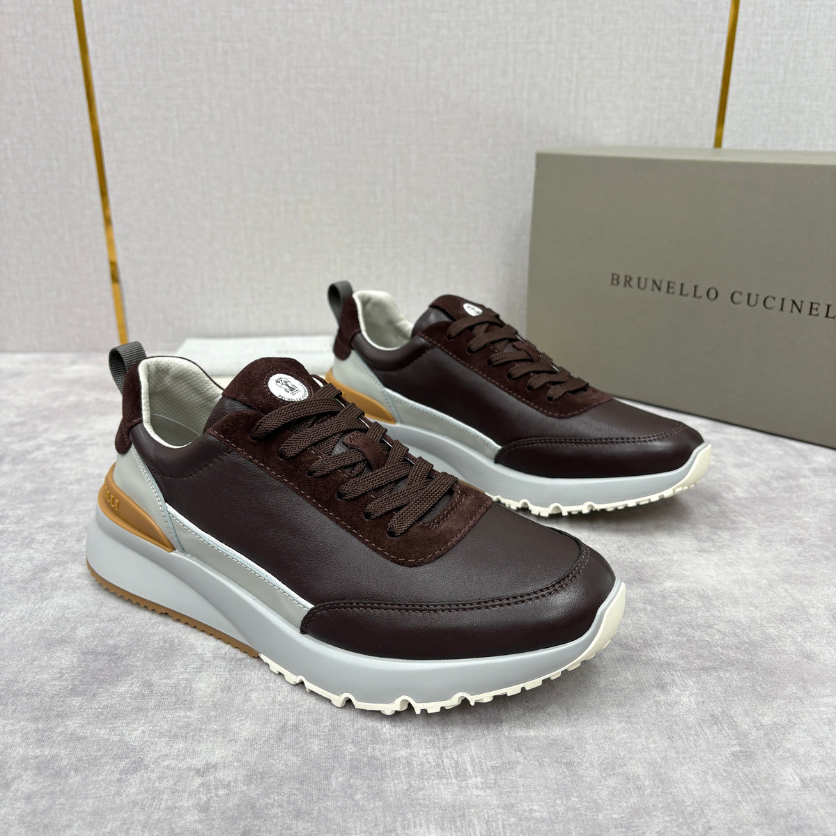 Grey Nylon Lug-Sole Runner - Men's