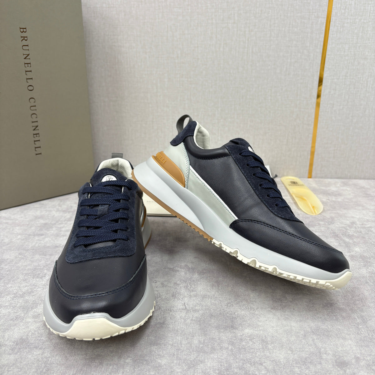 Grey Nylon Lug-Sole Runner - Men's